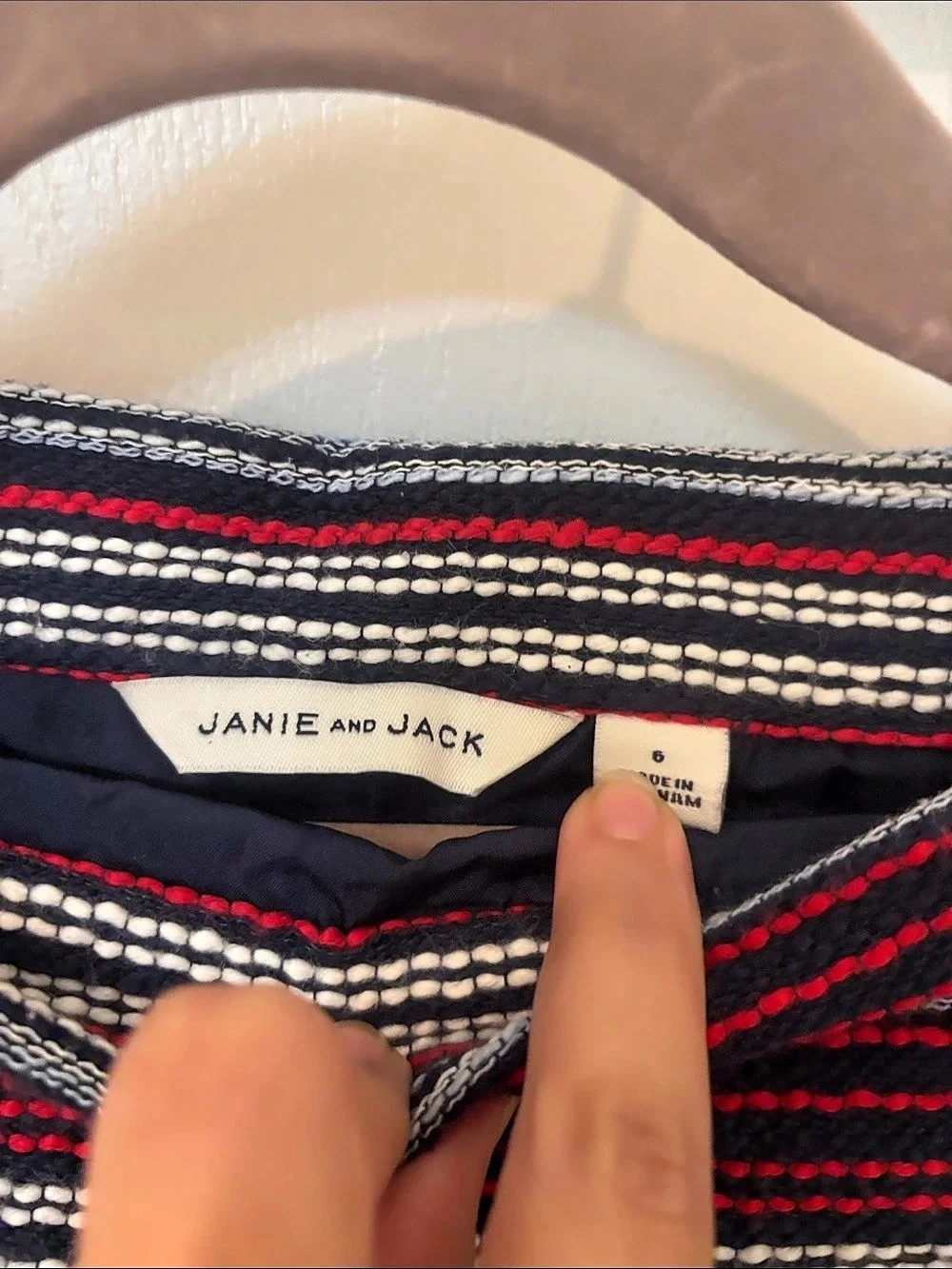 Janie and Jack Girls Size 6 Striped Jacket & Ruffle skirt 6t